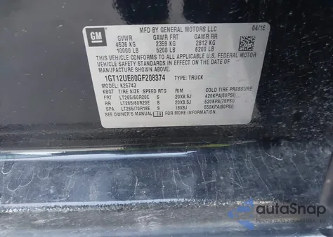 2016 GMC Sierra 2500Hd Denali z USA, uszkodzony, nr VIN 1GT12UE80GF208374